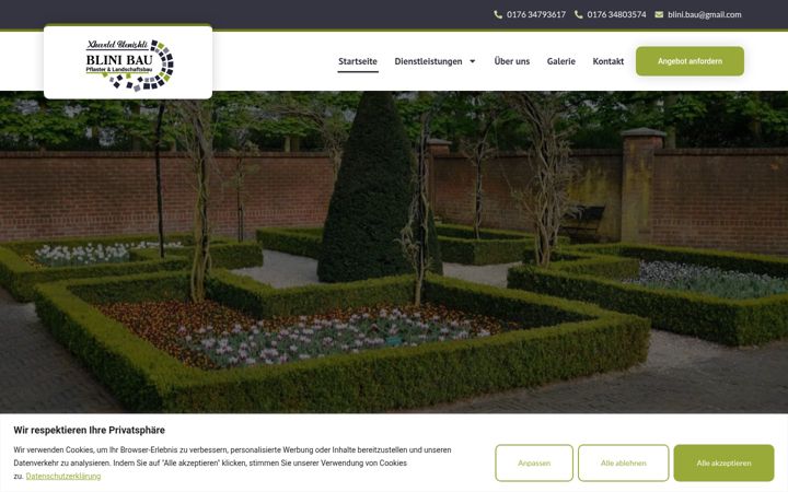 Screenshot of blini-gartenlandschaftsbau.de