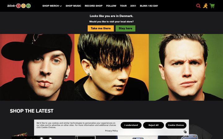 Screenshot of blink182.com
