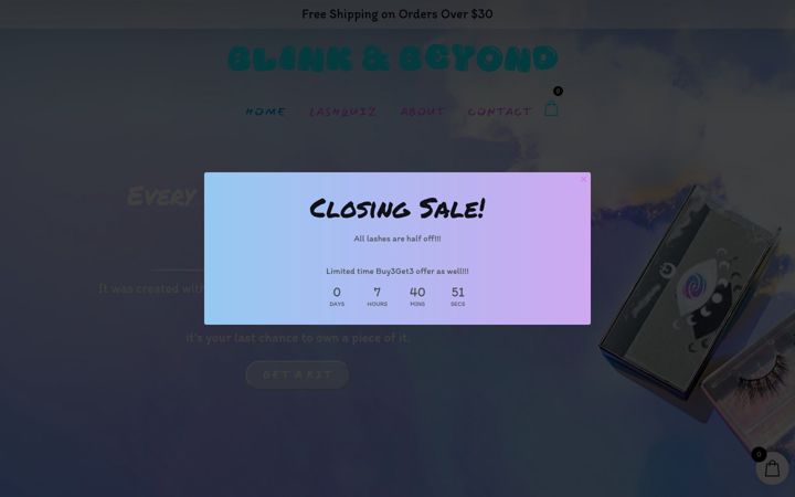 Screenshot of blinkandbeyond.com