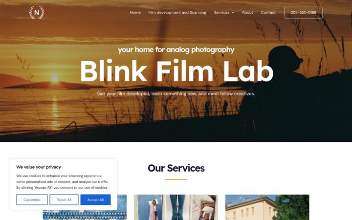 Screenshot of blinkfilmlab.com