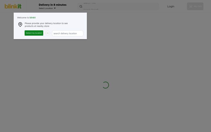 Captura de pantalla de blinkit.com