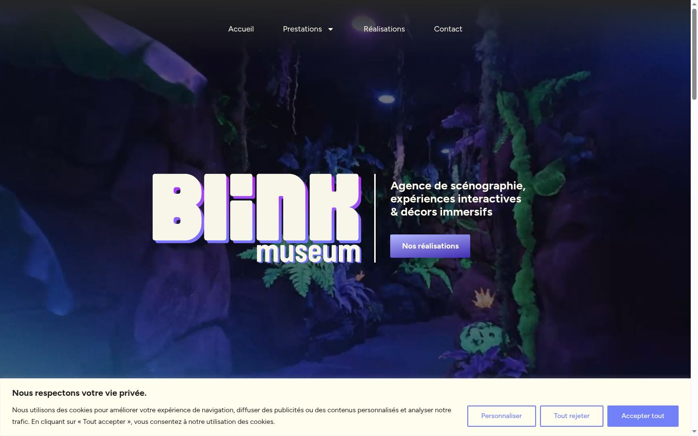 Screenshot of the consent banner shown before any interaction