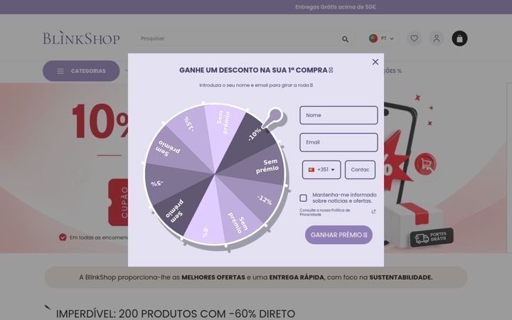 Screenshot of blinkshop.com