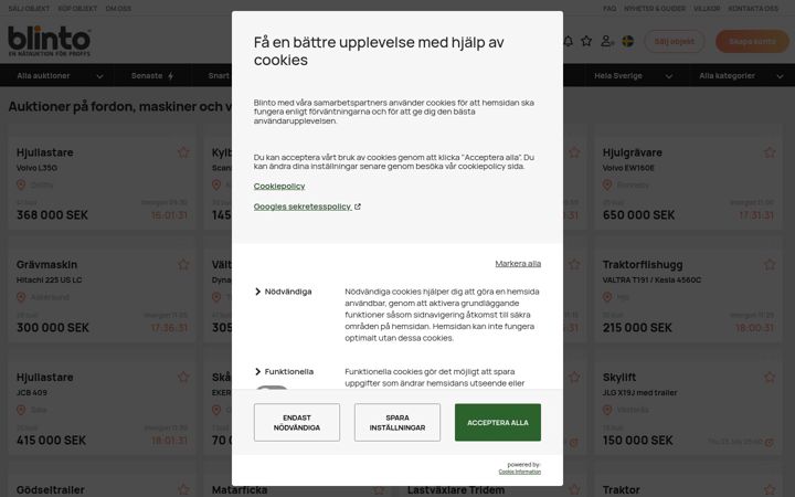 Screenshot of blinto.se