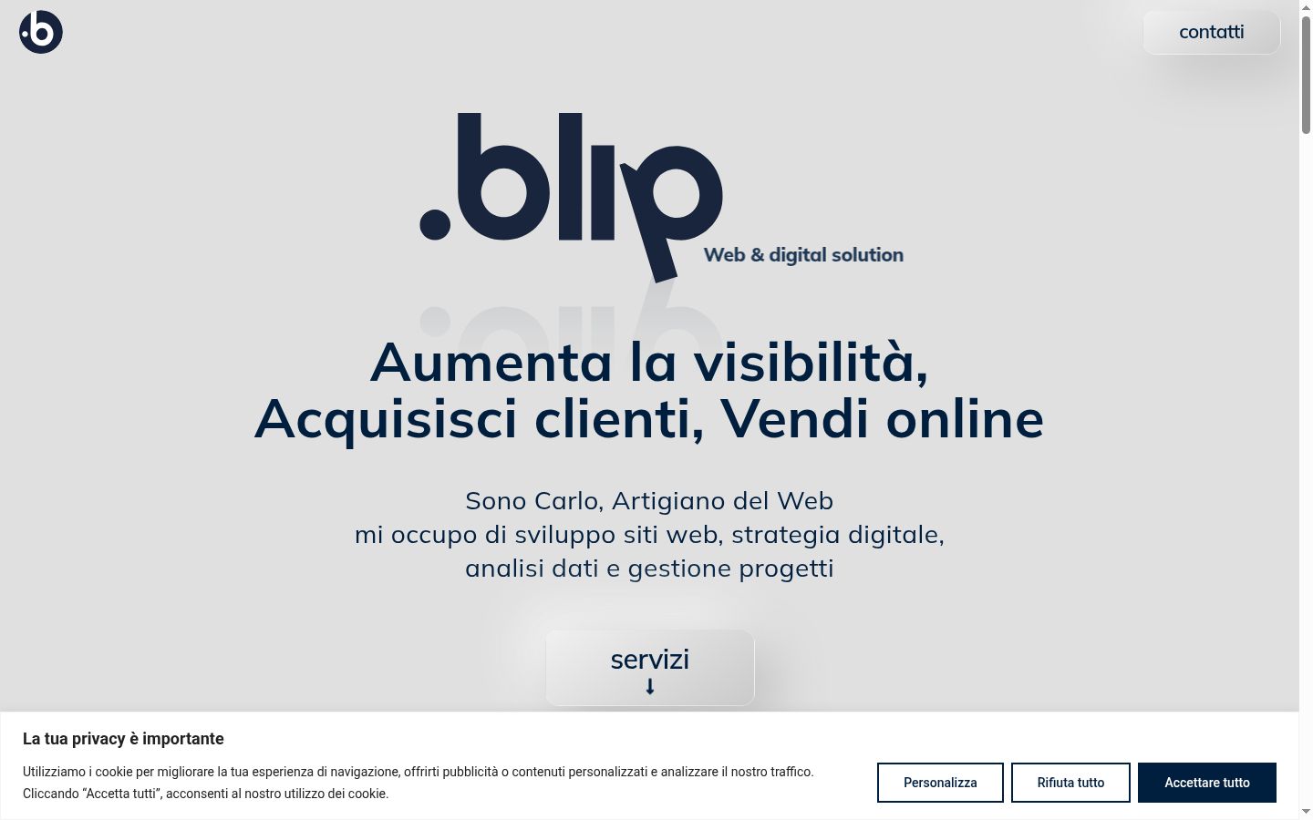 Screenshot of the consent banner shown before any interaction