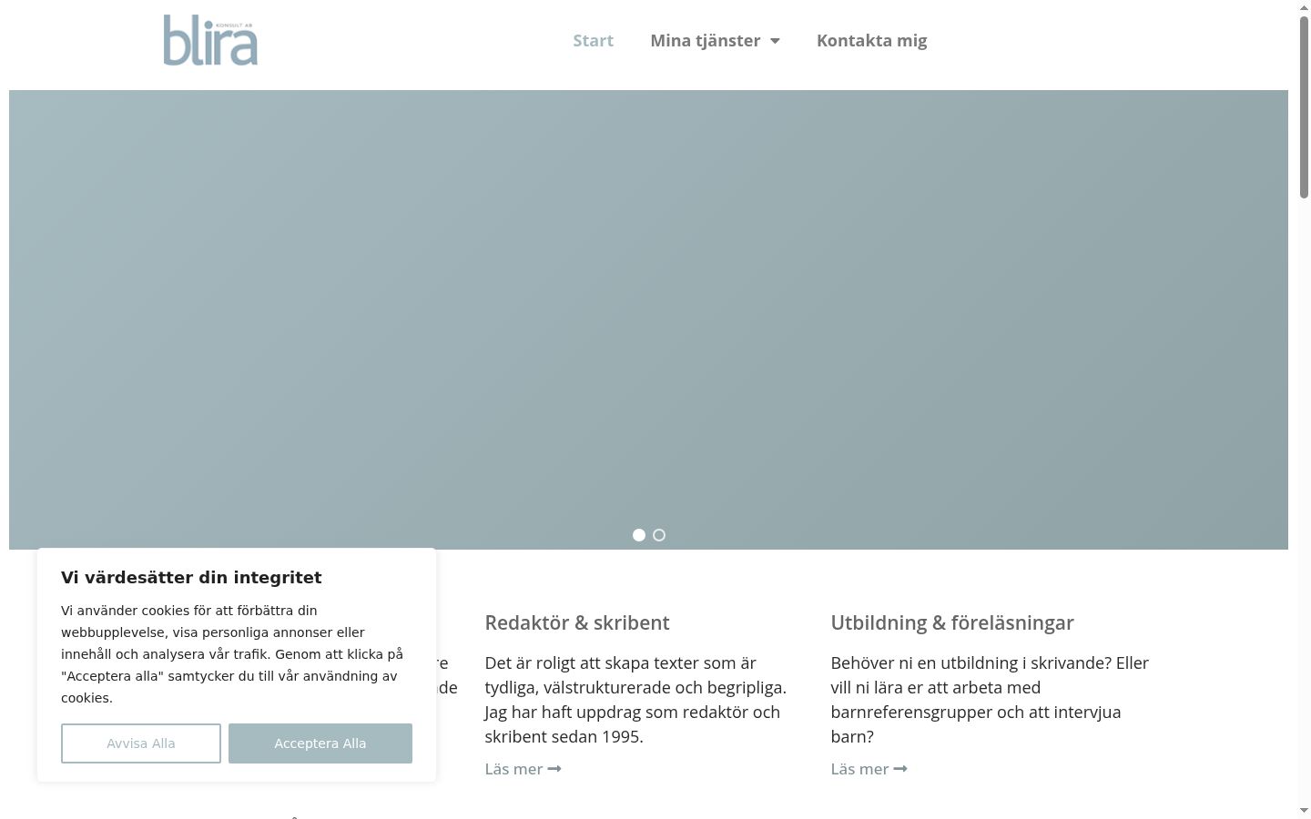 Screenshot des Einwilligungsbanners vor jeglicher Interaktion