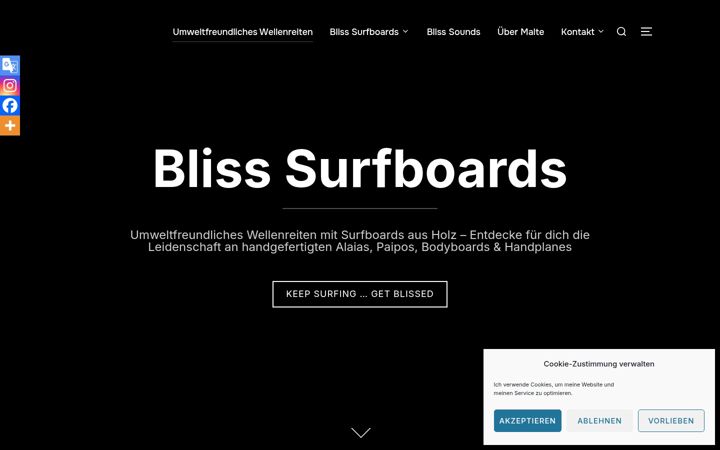 Screenshot of bliss-surfboards.de