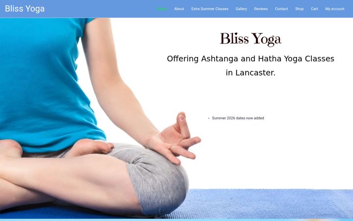 Screenshot of bliss-yoga.co.uk