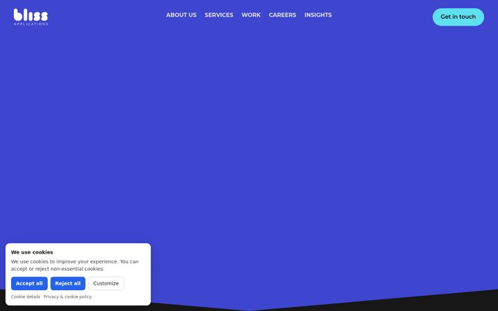 Skærmbillede af blissapplications.com