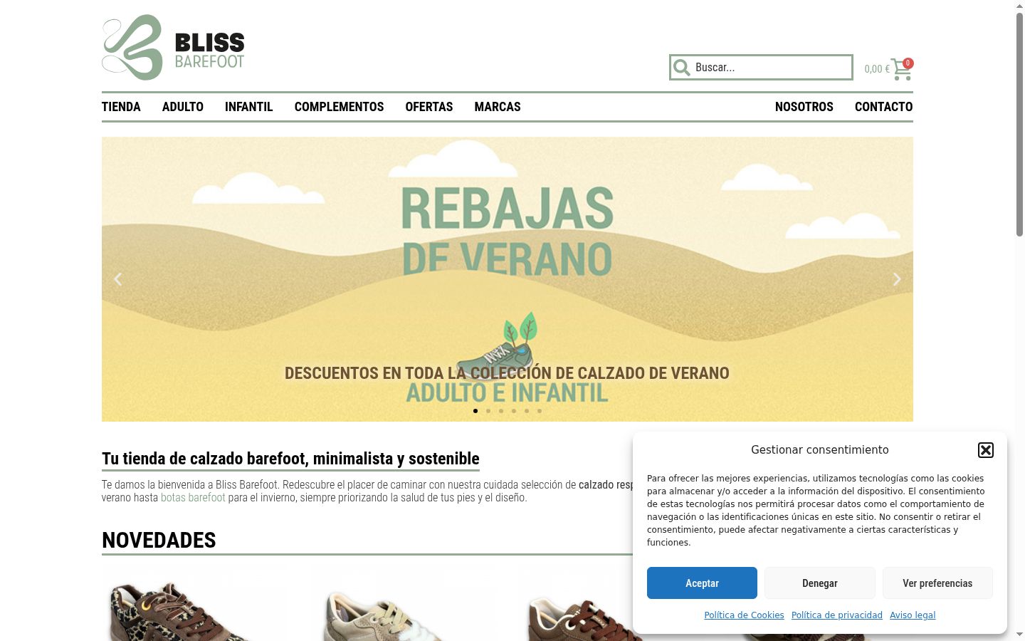 Screenshot des Einwilligungsbanners vor jeglicher Interaktion