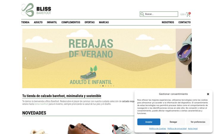 Screenshot of blissbarefoot.com