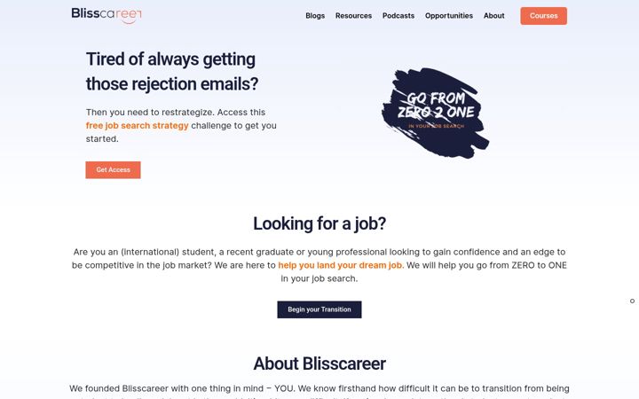 Screenshot of blisscareer.de