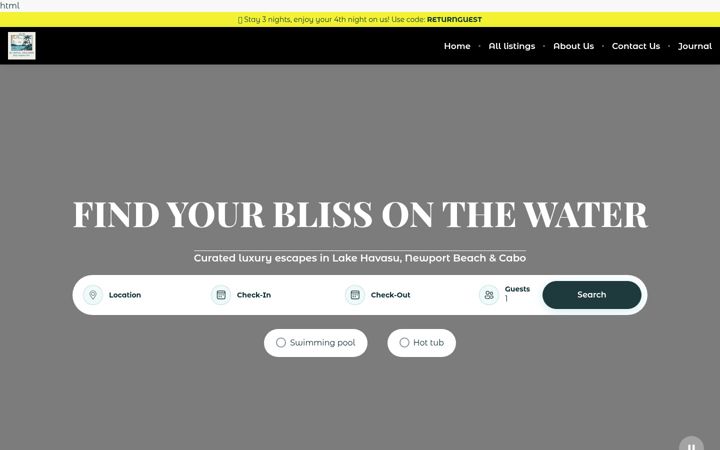 Screenshot of blissful-escapes.com