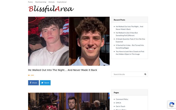 Screenshot of blissfularea.com