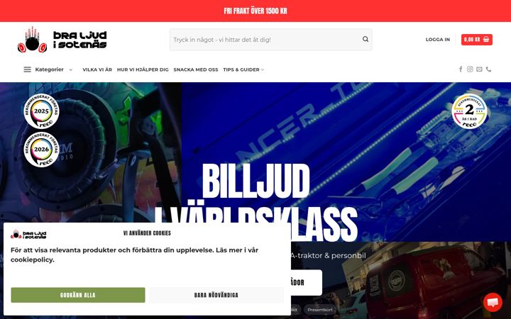 Ekrano kopija blisshop.se