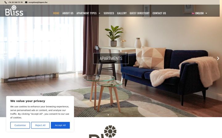 Screenshot of blisshouse.hu