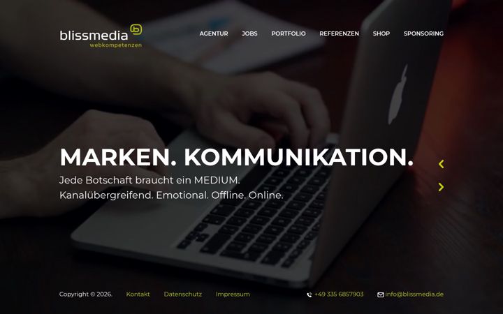 Screenshot of blissmedia.de