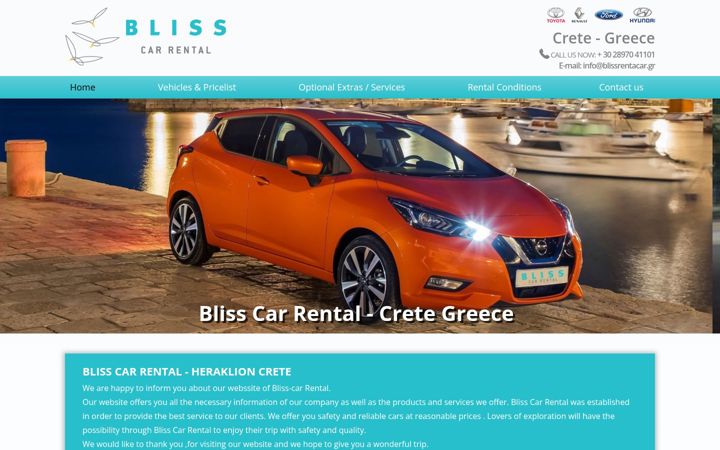 Screenshot of blissrentacar.gr