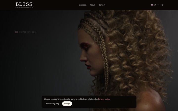Screenshot van blissthebeautycompany.co.uk