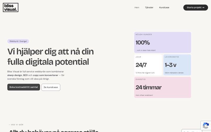 Screenshot of blissvisual.se