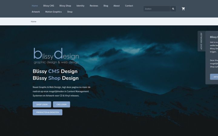 Screenshot of blissycmsdesign.nl