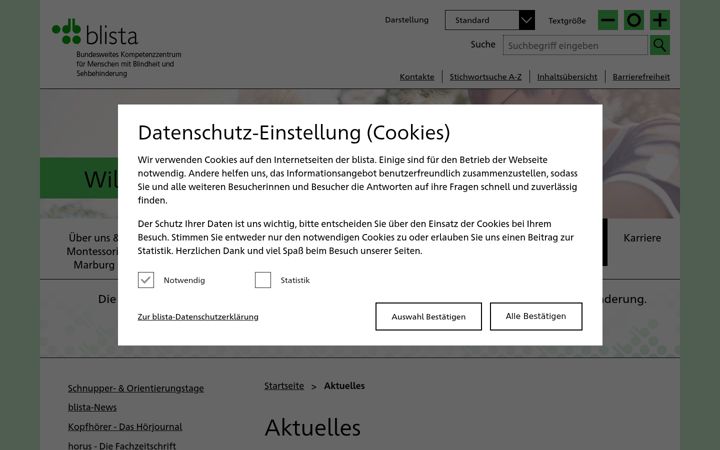 Screenshot of blista.de