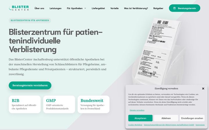 Screenshot of blister-center.de