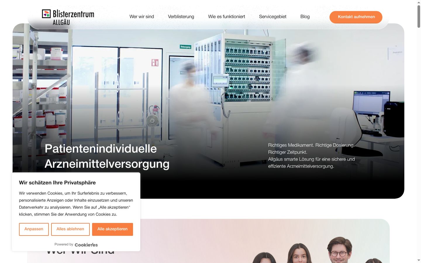 Screenshot del banner di consenso mostrato prima di qualsiasi interazione