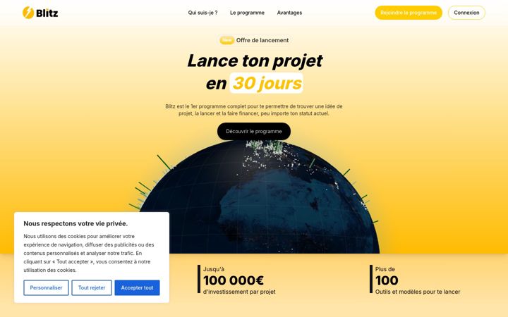 Captură de ecran a blitz-projet.fr
