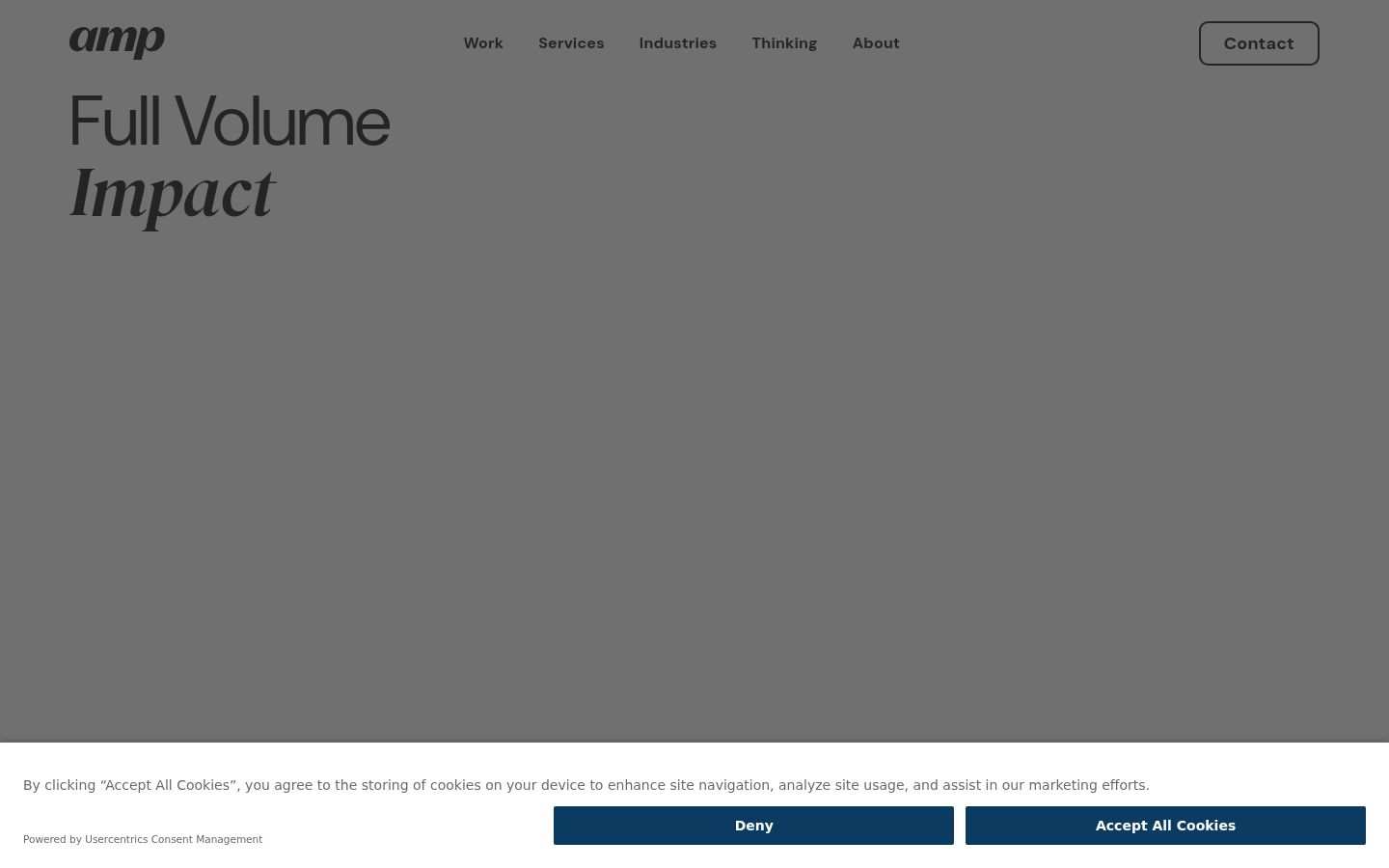 Screenshot of the consent banner shown before any interaction