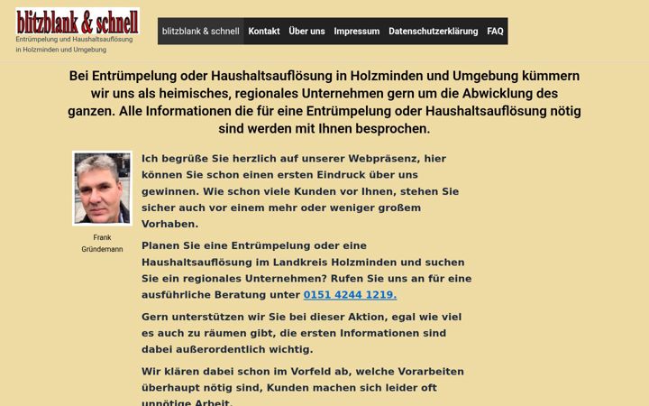 Ekrano kopija blitzblank-schnell.de