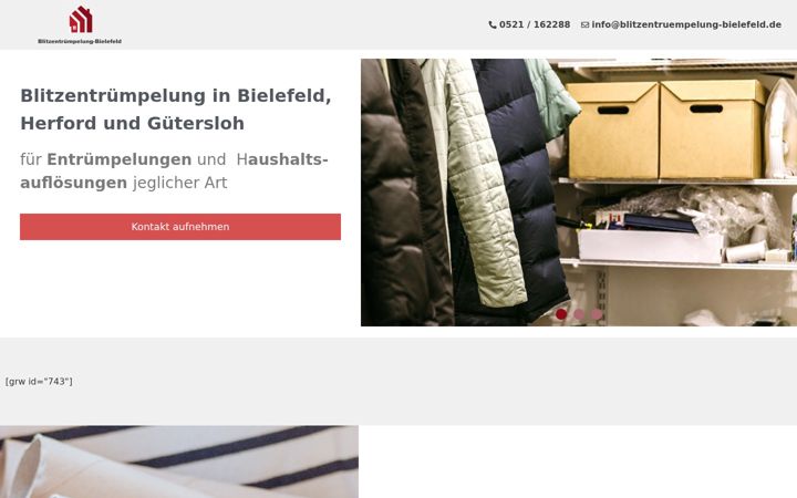 Screenshot of blitzentruempelung-bielefeld.de