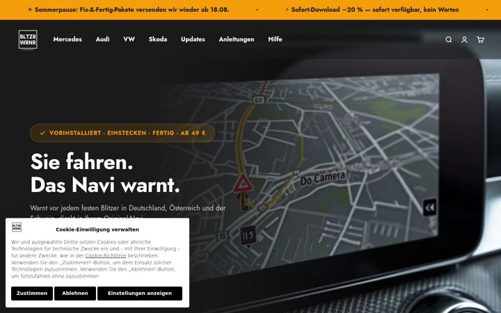 Screenshot of blitzerwarner.shop