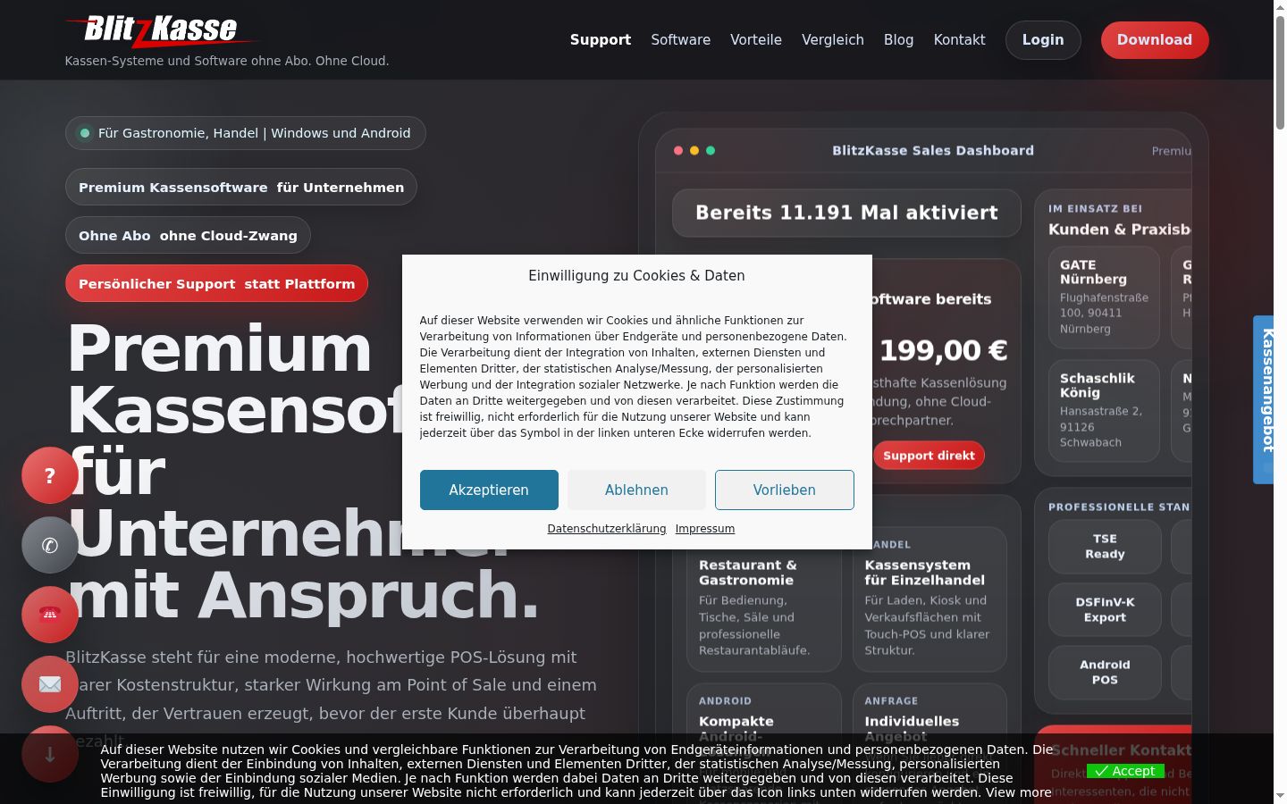 Kuvakaappaus suostumusbannerista, joka näytettiin ennen mitään vuorovaikutusta