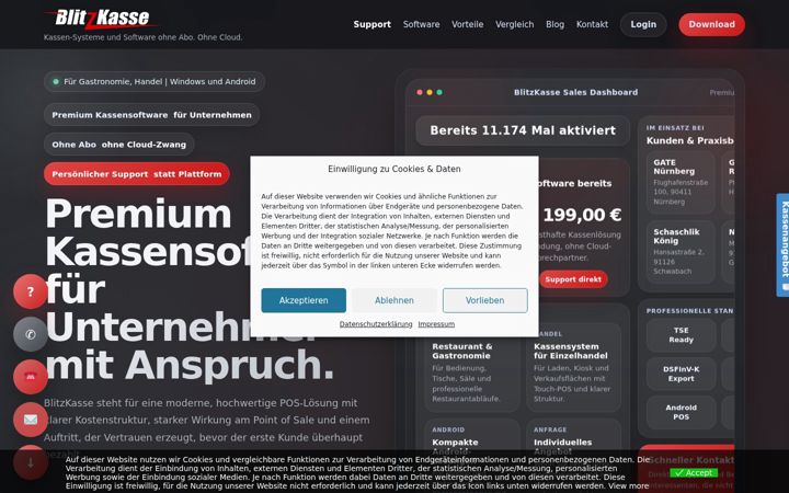 Screenshot of blitzkasse.de