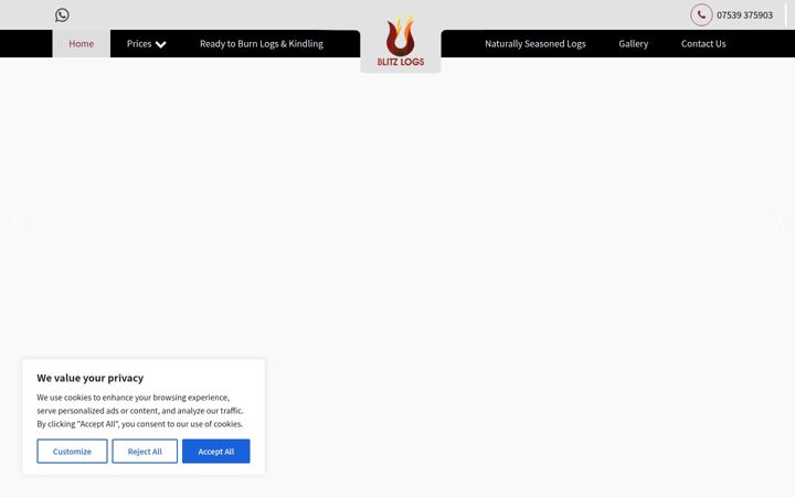 Screenshot of blitzlogs.co.uk