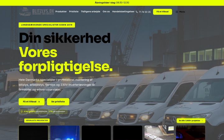 Screenshot van blitzlys.dk