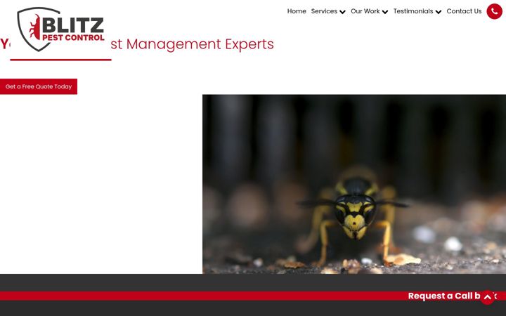 Screenshot of blitzpestcontrol.co.uk