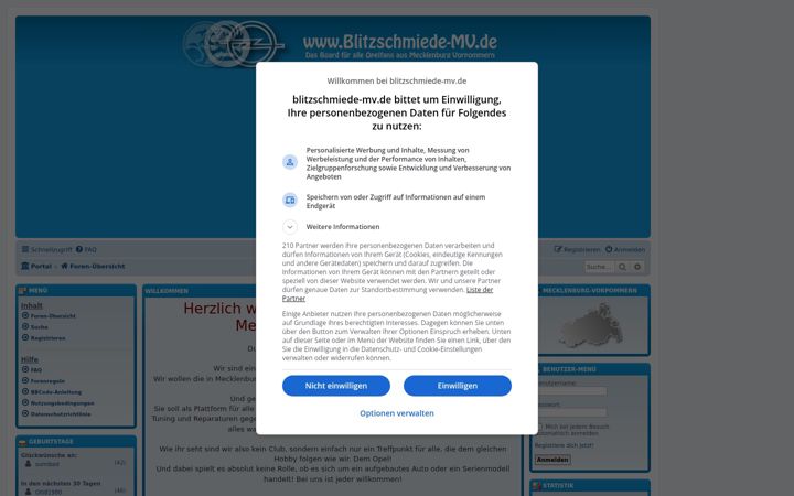 Screenshot of blitzschmiede-mv.de