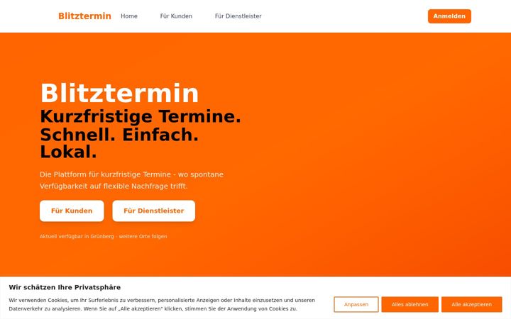 Screenshot of blitztermin-app.de