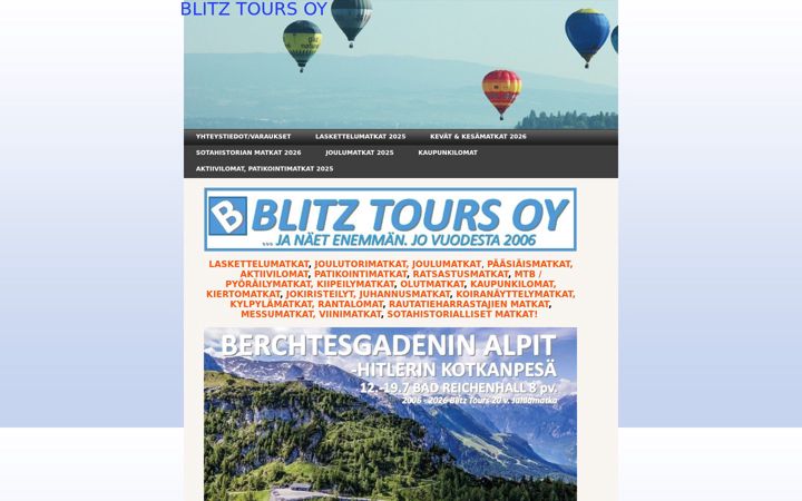 Screenshot of blitztours.fi