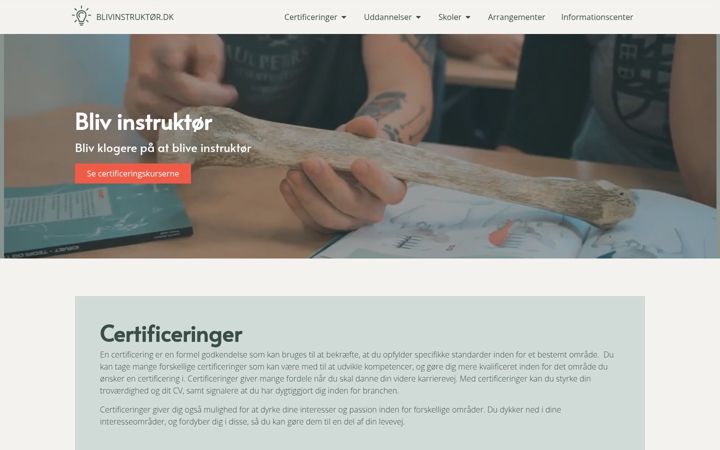 Screenshot ta' blivinstruktoer.dk
