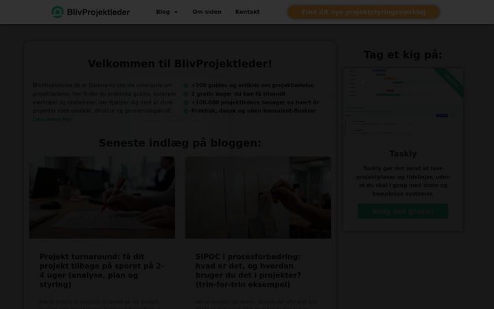 Képernyőkép: blivprojektleder.dk