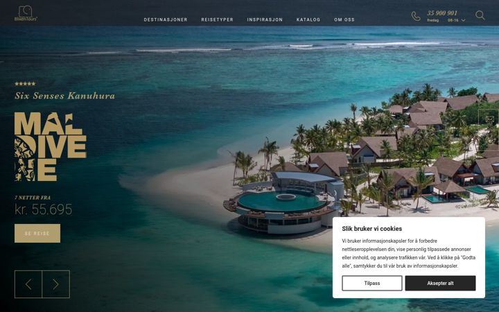 Screenshot of blixentours.no