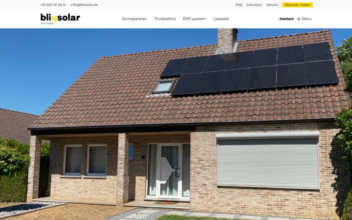 Screenshot of blixsolar.be