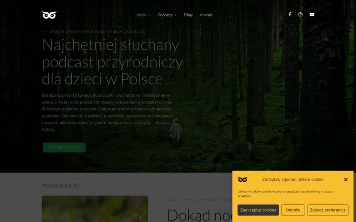 Screenshot of blizejlasu.pl