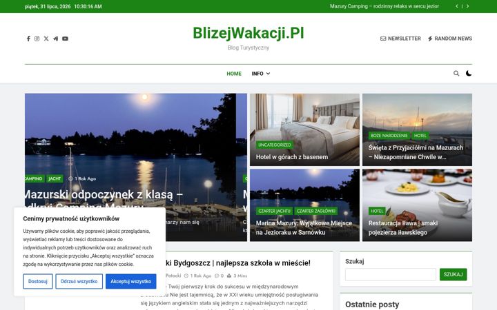 Ekraanipilt saidist blizejwakacji.pl