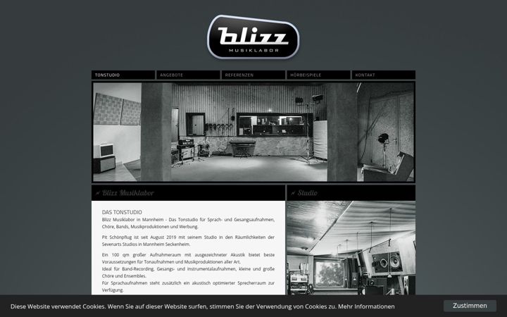 Screenshot of blizz-tonstudio-mannheim.de