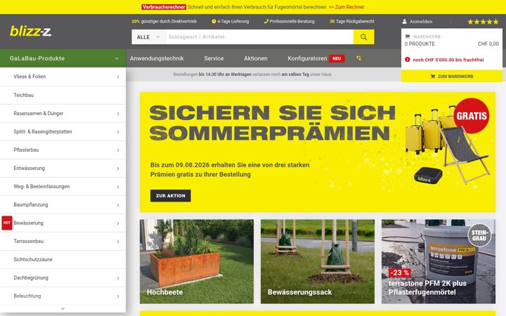Ekraanipilt saidist blizz-z-galabau.ch
