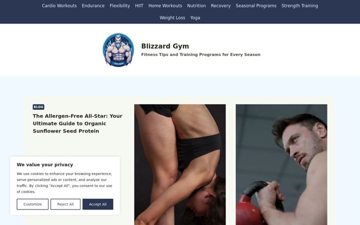 Screenshot von blizzardgym.com